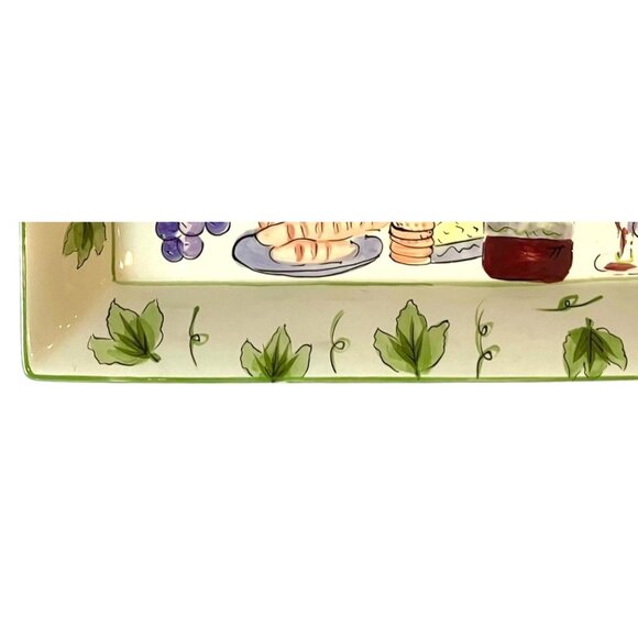 I. Godinger & Co. Rectangular Wine Grapes Cheese Serving Tray Platter Dish - Picture 12 of 15